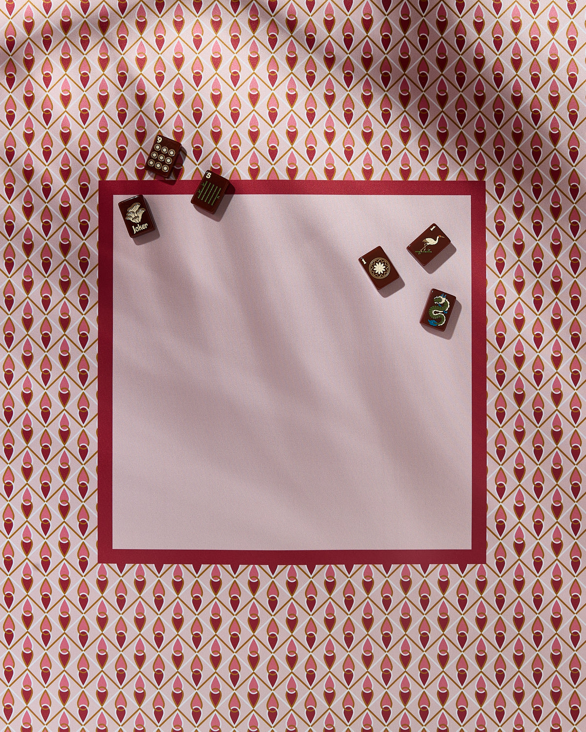 A few Redemption Line mahjong tiles on the Currant mahjong mat